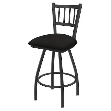 Holland Bar Stool Co 30" Swivel Bar Stool, Pewter Finish, Canter Espresso Seat X810
